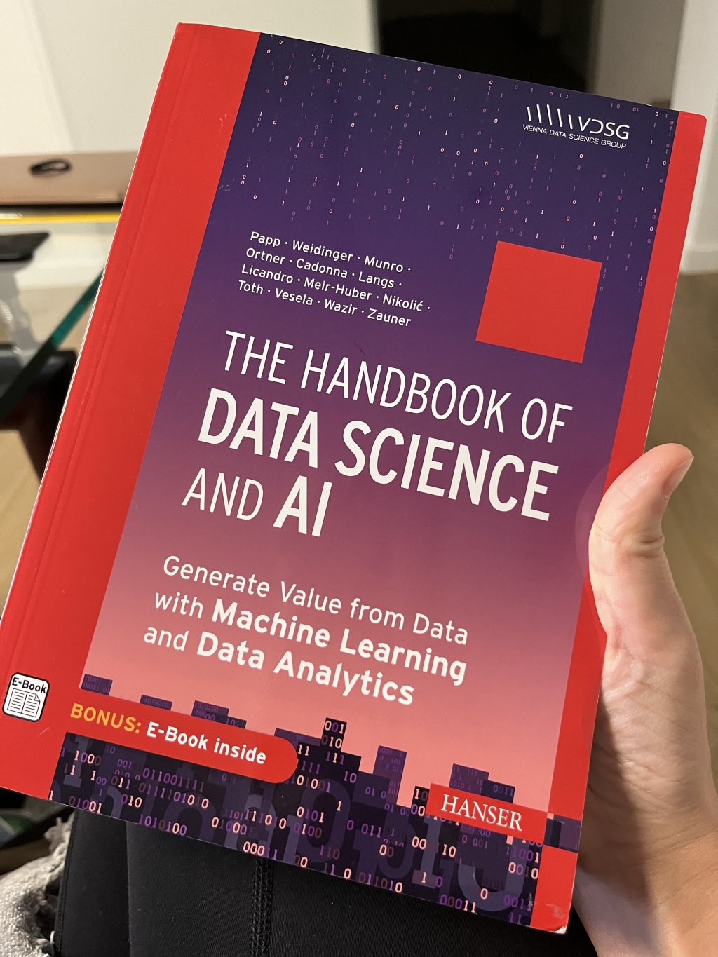 Photograph of The Handbook of Data Science and AI book.